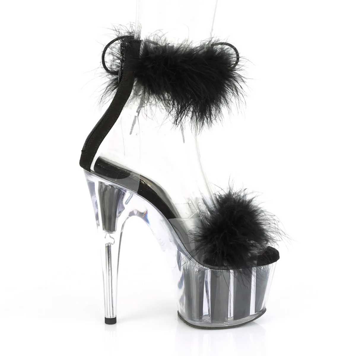 ADORE-724F Pleaser Clear/Black Sexy Platform Shoes (Pole Dancing Heels)