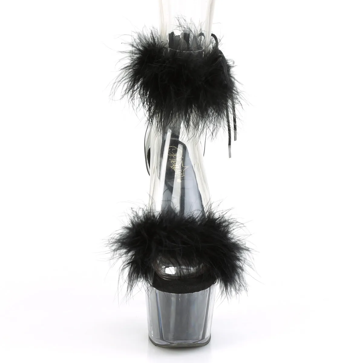 ADORE-724F Pleaser Clear/Black Sexy Platform Shoes (Pole Dancing Heels)