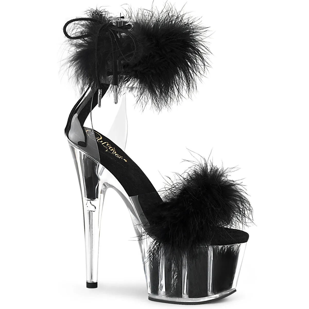 ADORE-724F Pleaser Clear/Black Sexy Platform Shoes (Pole Dancing Heels)