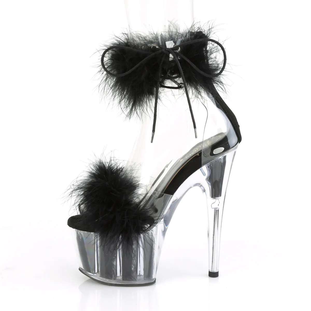ADORE-724F Pleaser Clear/Black Sexy Platform Shoes (Pole Dancing Heels)