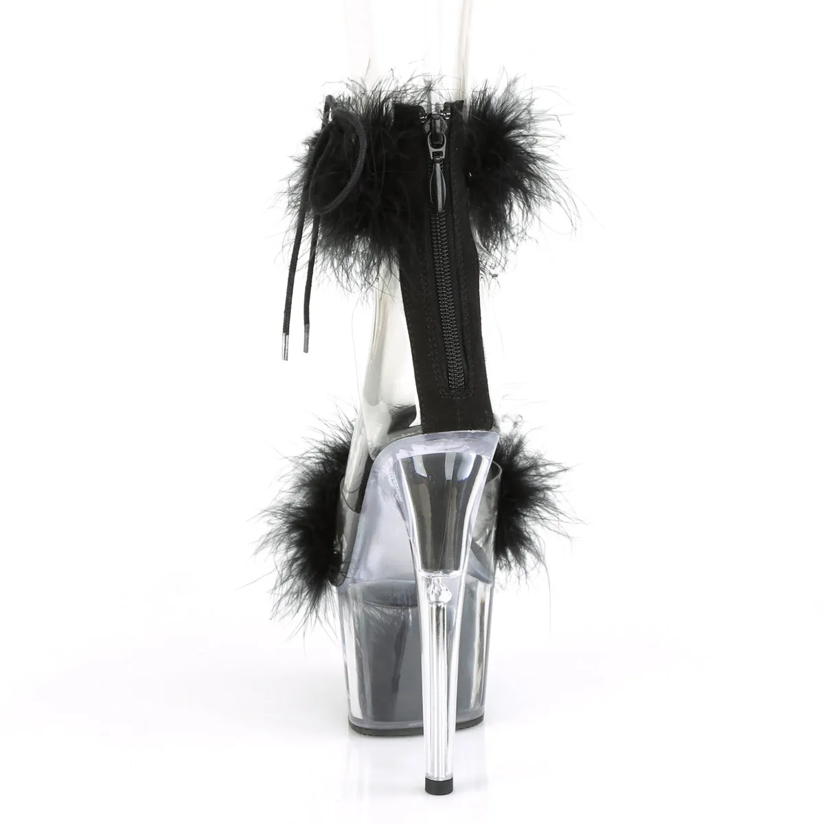 ADORE-724F Pleaser Clear/Black Sexy Platform Shoes (Pole Dancing Heels)