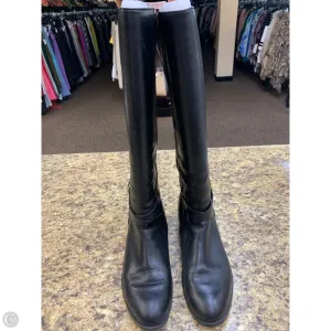 Seamless Interior Construction Comfort Lining Rough Terrain Boots Knee Flats By Ralph Lauren In Black, Size: 9