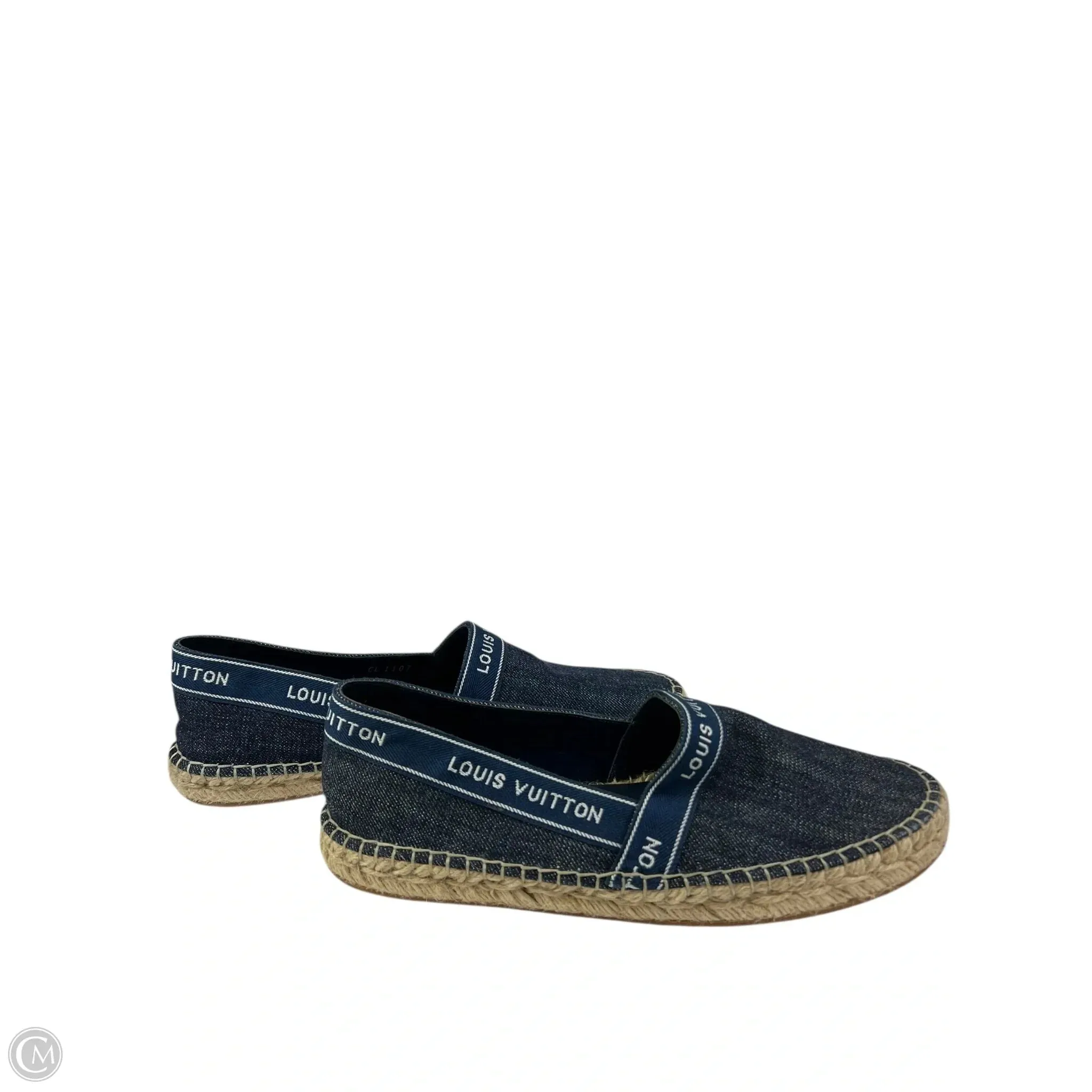 Matte Base Elastic laces Shoes Luxury Designer By Louis Vuitton In Blue, Size: 7