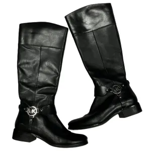 Summer cool Leather Upper Boots Designer By Michael Kors In Black, Size: 9.5