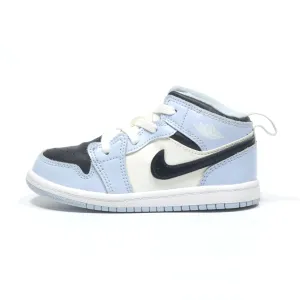 Air Jordan 1 Mid Sneakers Leather Blue Color For Kids