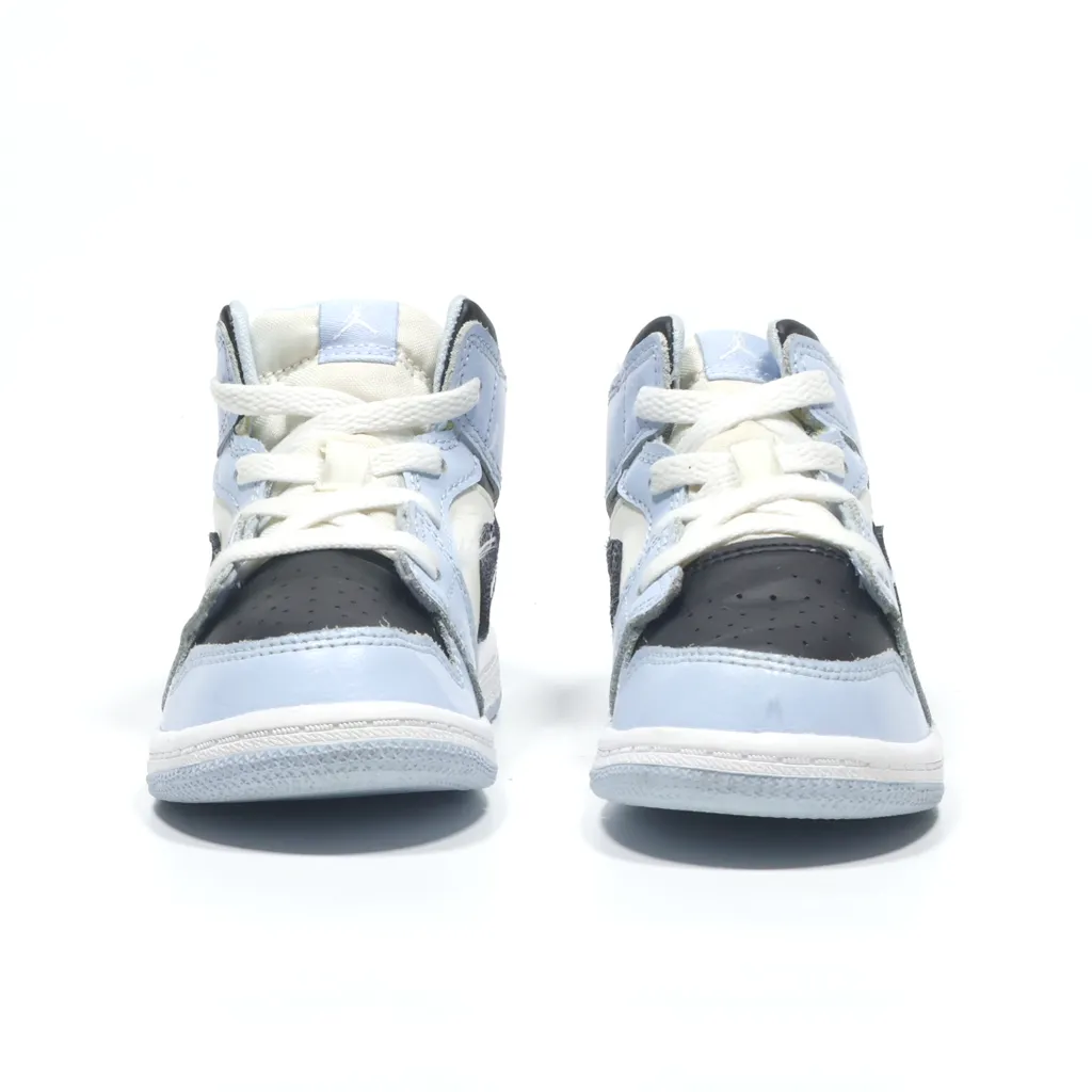 Air Jordan 1 Mid Sneakers Leather Blue Color For Kids