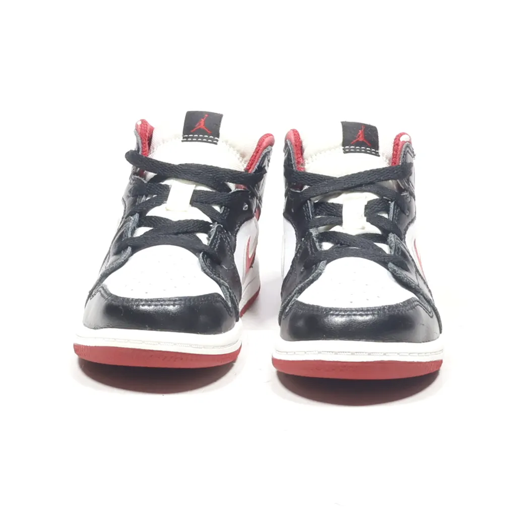 Air Jordan 1 Mid Td Sneakers Leather Black Color For Kids