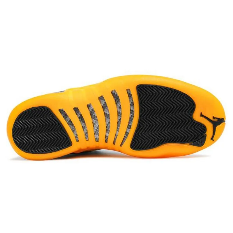 Air Jordan 12 Retro Fashion  Basketball Shoes  UNIVERSITY GOLD REVERSE FLU GAME INDIGO  Outdoor Sports Sneakers Size US 7-13