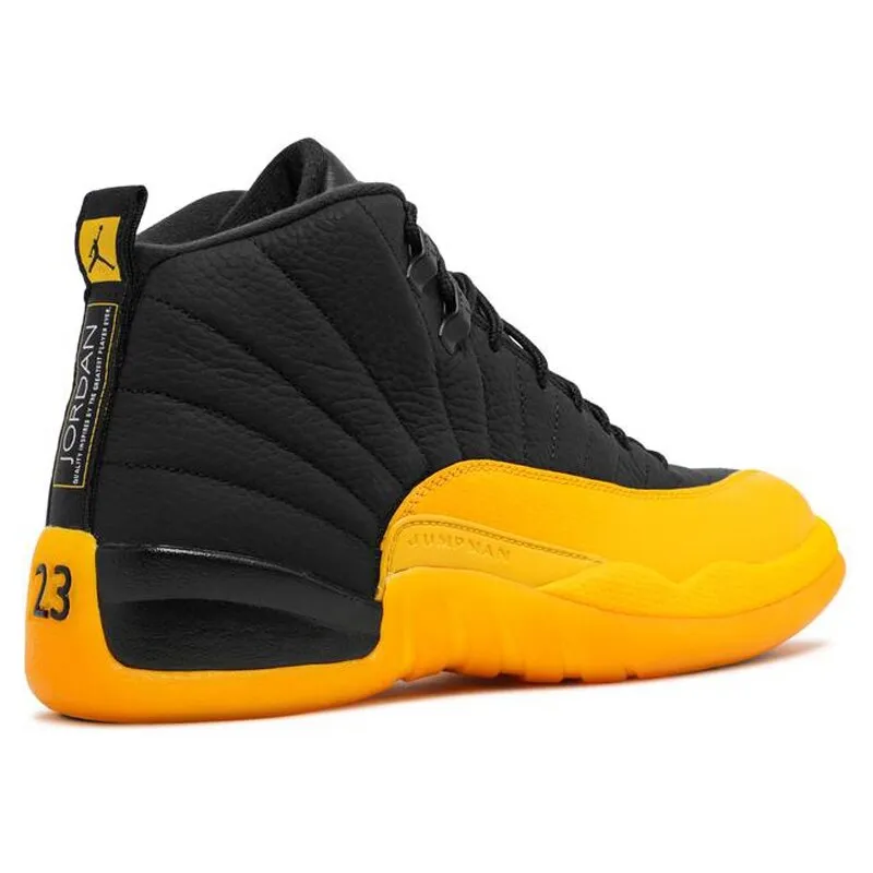 Air Jordan 12 Retro Fashion  Basketball Shoes  UNIVERSITY GOLD REVERSE FLU GAME INDIGO  Outdoor Sports Sneakers Size US 7-13