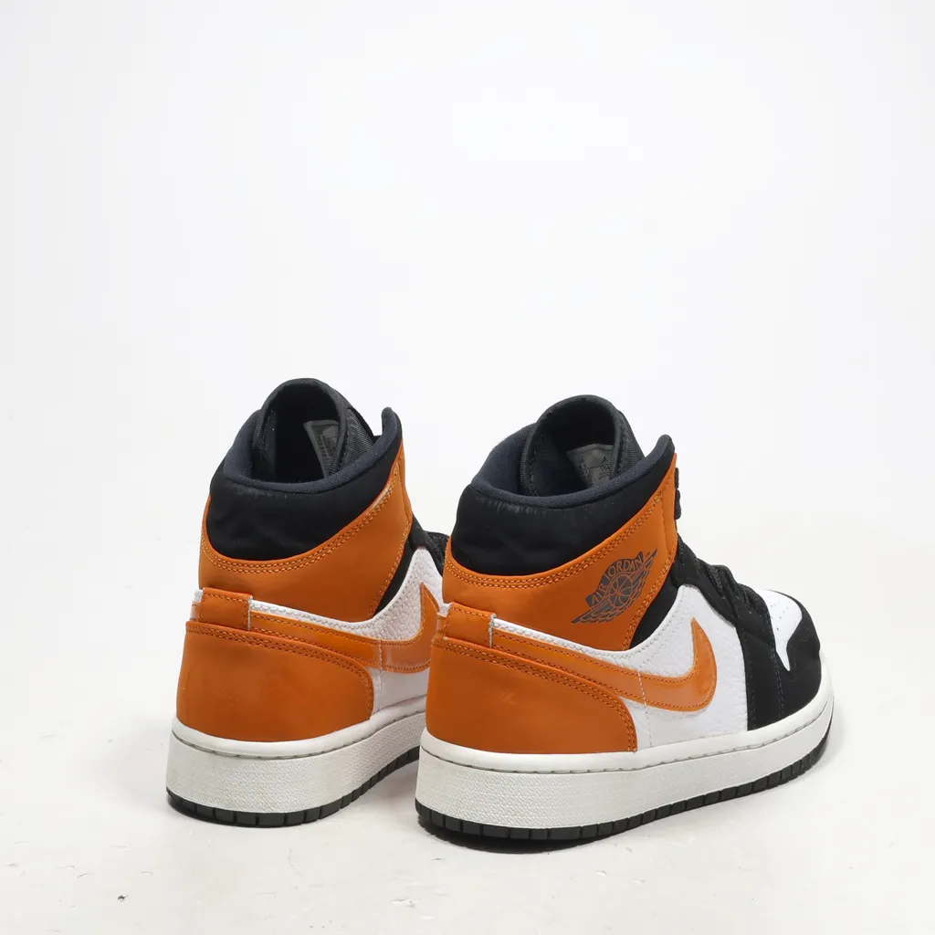 Air Jordan Air 1 Mid High-Top Sneakers Leather White Color For Men