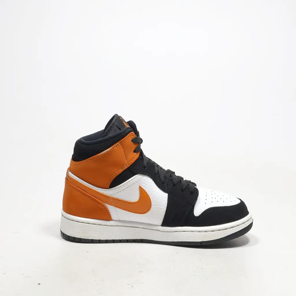 Air Jordan Air 1 Mid High-Top Sneakers Leather White Color For Men