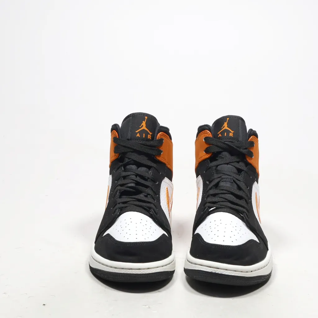 Air Jordan Air 1 Mid High-Top Sneakers Leather White Color For Men
