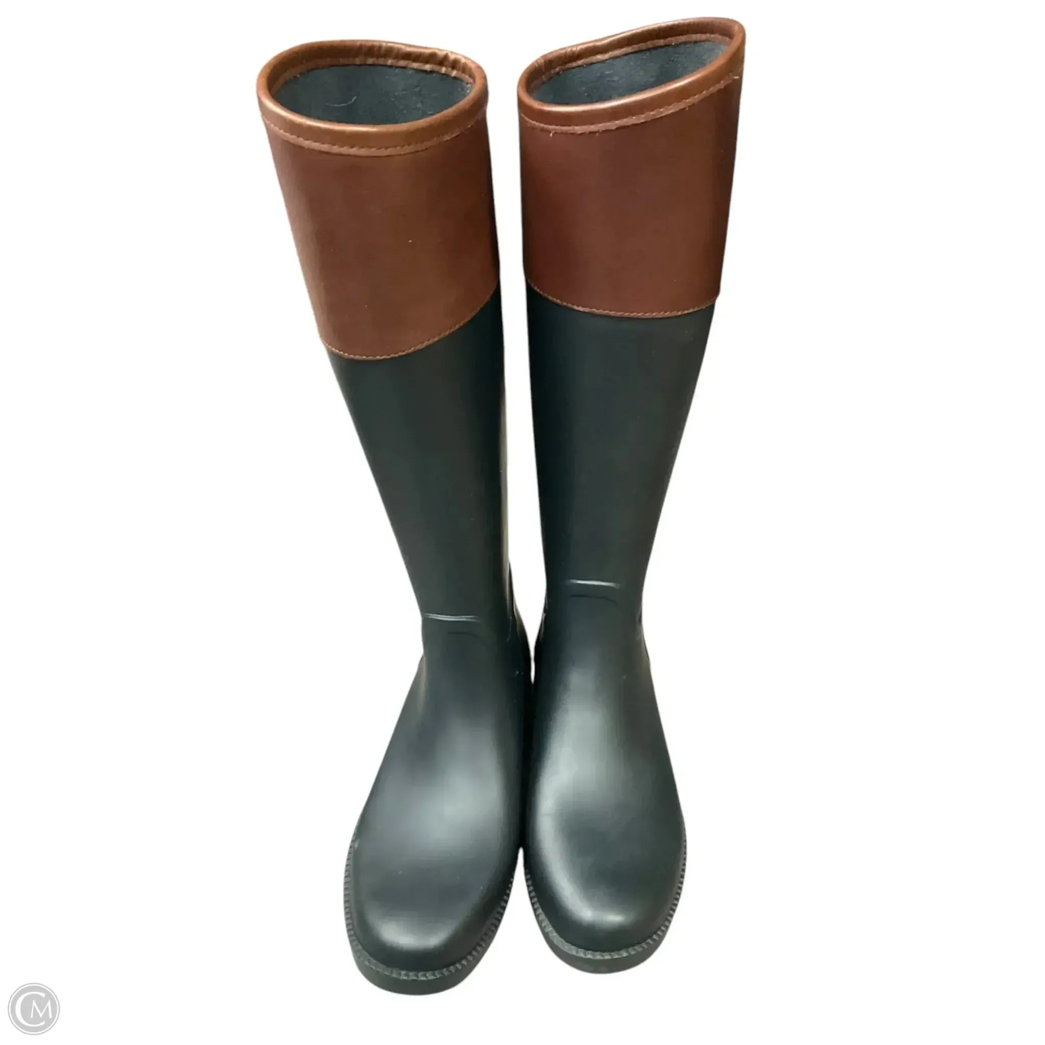 Dinner Look Reinforced Heel Cup Boots Designer By Tory Burch In Black & Brown, Size: 8