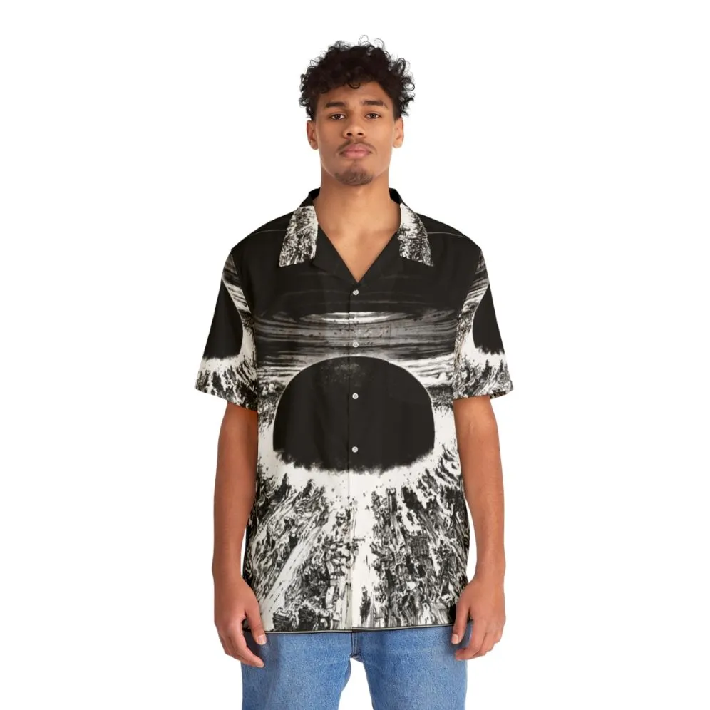 Akira Neo Tokyo Explosion Hawaiian Shirt - Anime Inspired Sci-Fi Fashion