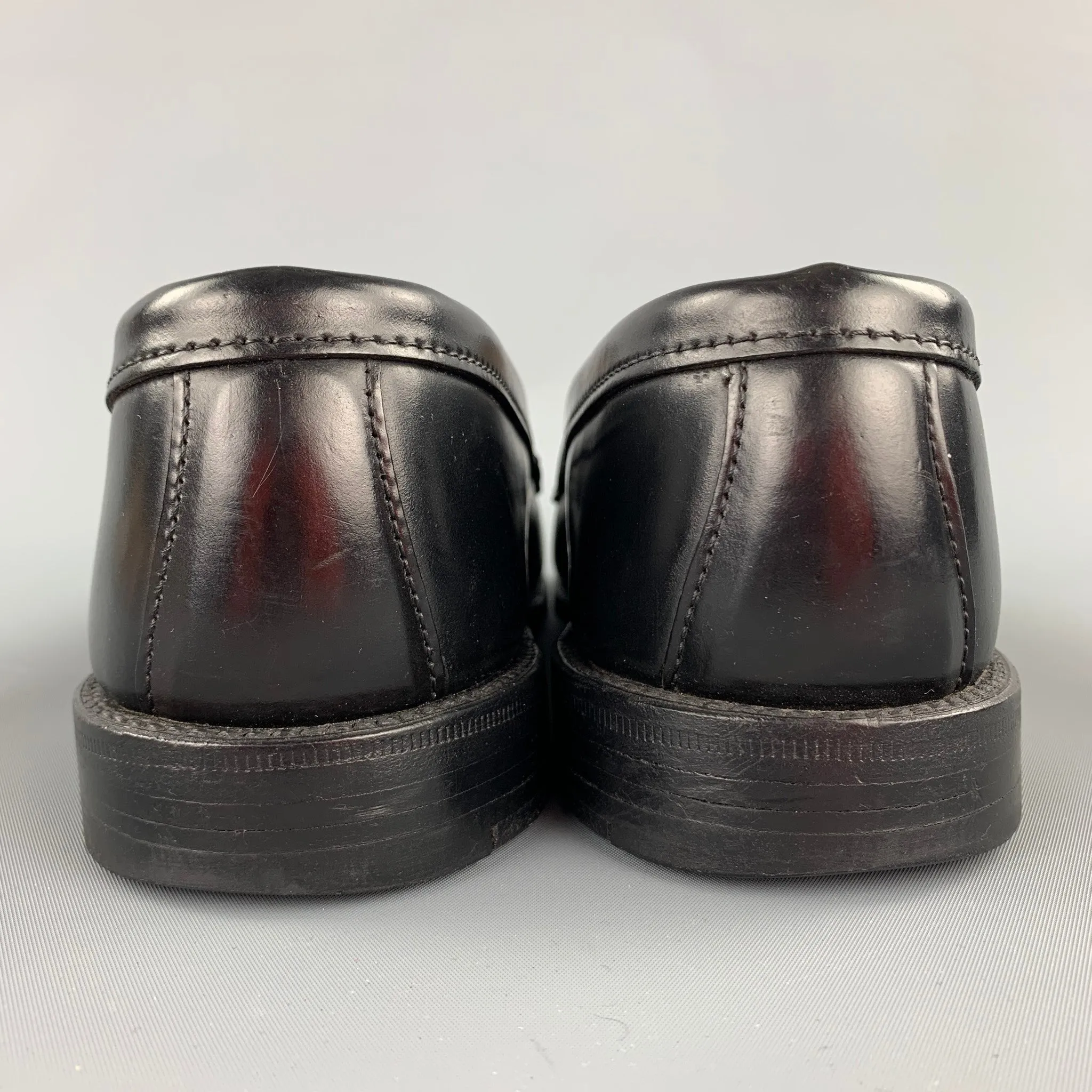 ALDEN Size 10 Black Horween Leather 987 Penny Loafers