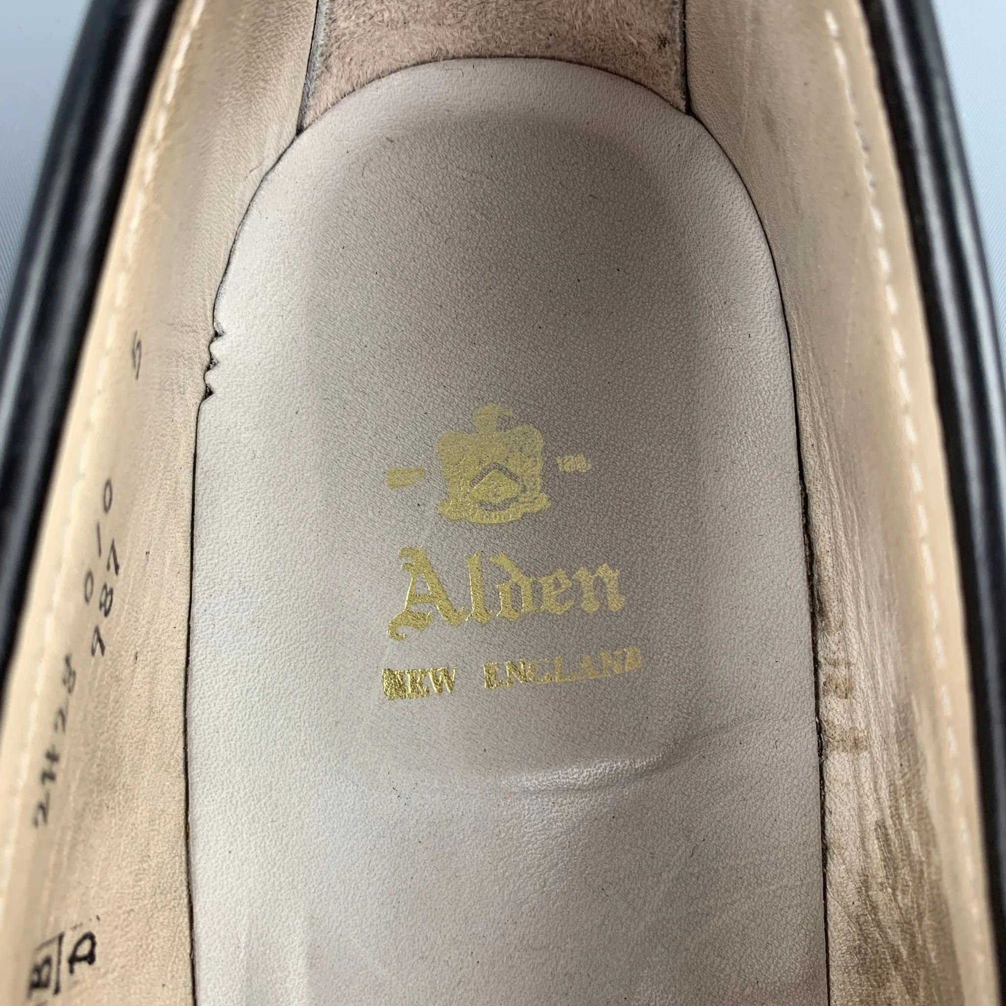 ALDEN Size 10 Black Horween Leather 987 Penny Loafers