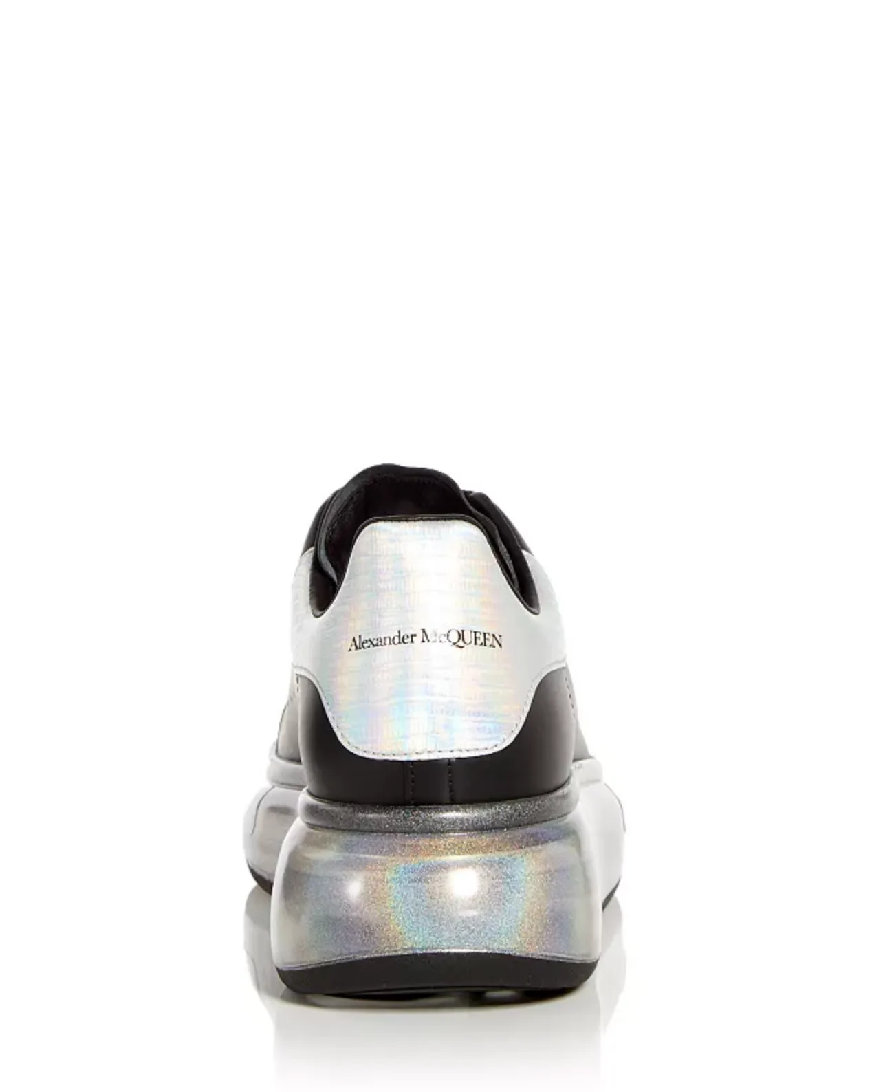 Alexander McQueen Oversized Iridescent Leather Clear-Sole Sneakers