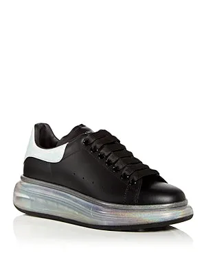 Alexander McQueen Oversized Iridescent Leather Clear-Sole Sneakers