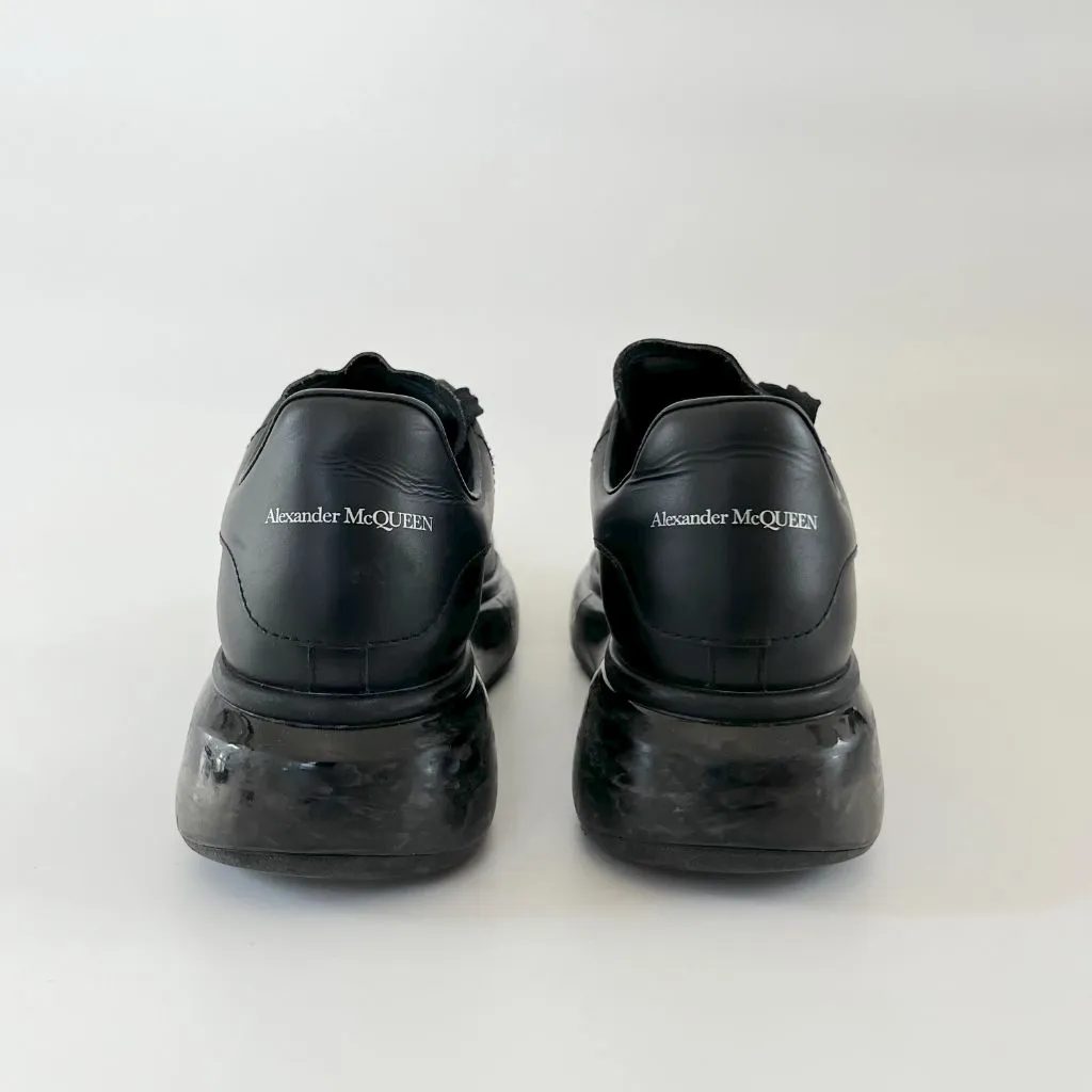 Alexander McQueen Oversized leather black sneakers, 38.5