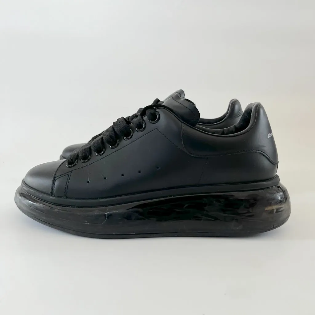 Alexander McQueen Oversized leather black sneakers, 38.5