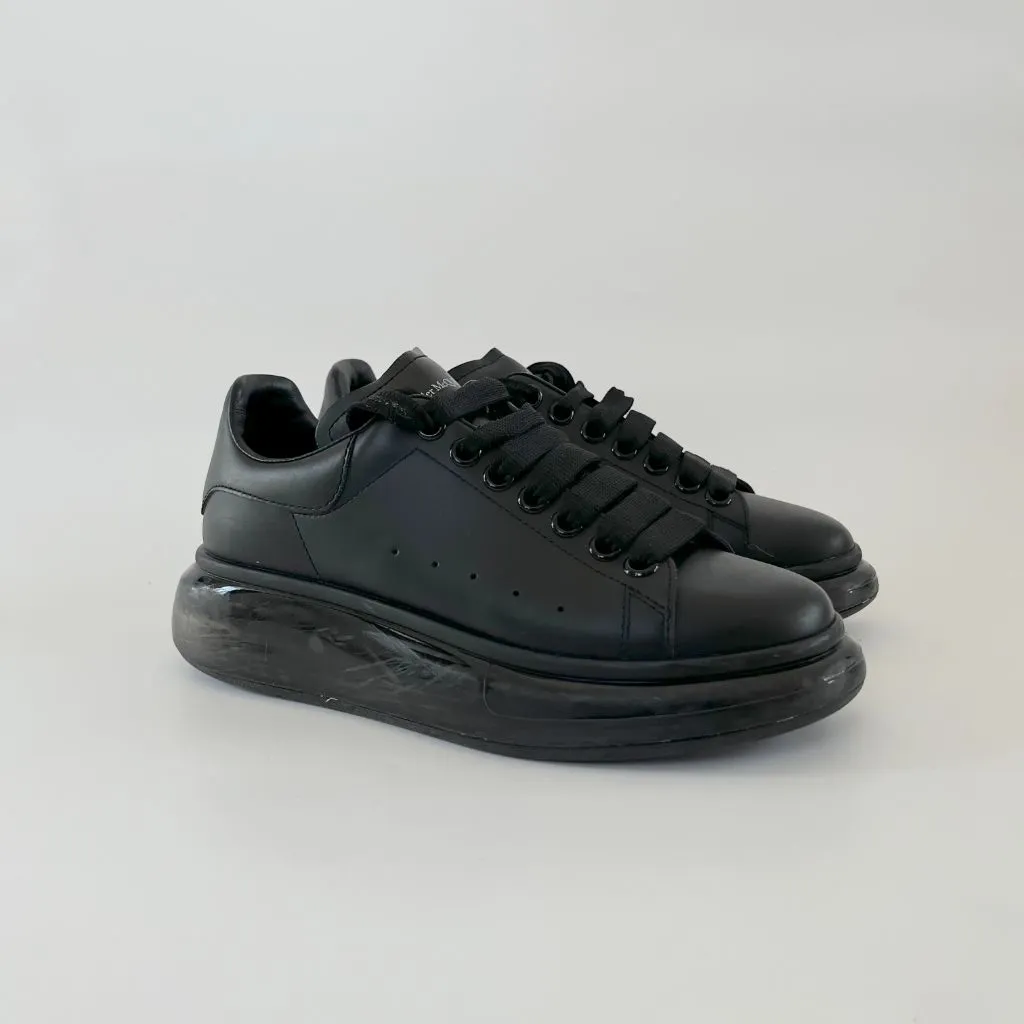 Alexander McQueen Oversized leather black sneakers, 38.5