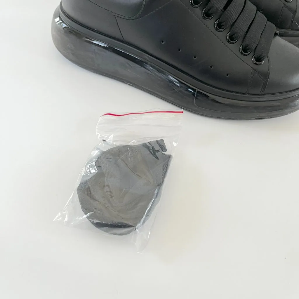 Alexander McQueen Oversized leather black sneakers, 38.5
