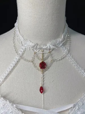 Alice Girl~Blood Rose~Gothic Lolita Choker Lace Necklace Multicolors