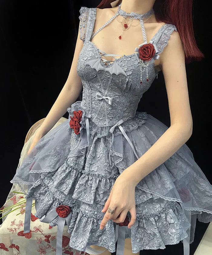 Alice Girl~Blood Rose~Gothic Lolita Choker Lace Necklace Multicolors
