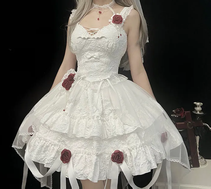 Alice Girl~Blood Rose~Gothic Lolita Choker Lace Necklace Multicolors