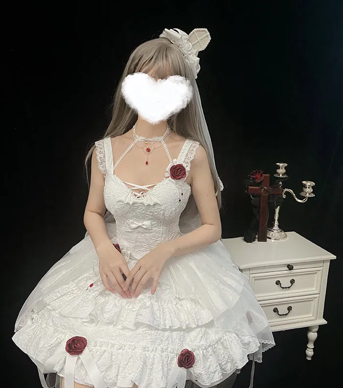 Alice Girl~Blood Rose~Gothic Lolita Choker Lace Necklace Multicolors