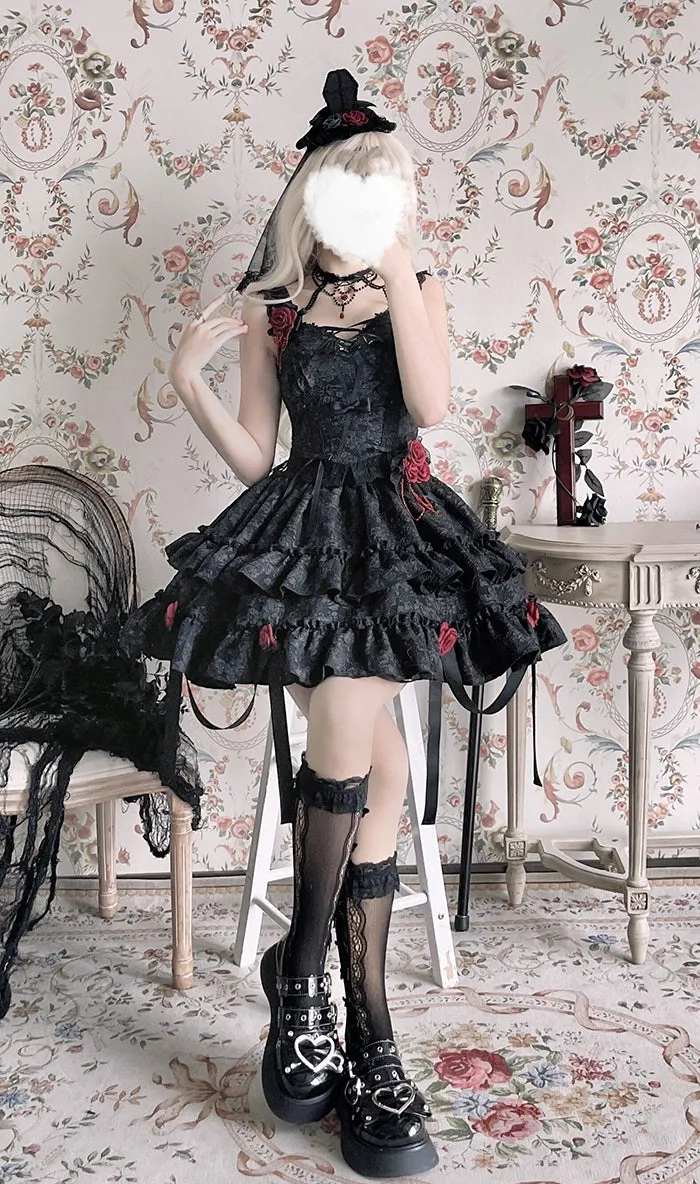 Alice Girl~Blood Rose~Gothic Lolita Choker Lace Necklace Multicolors