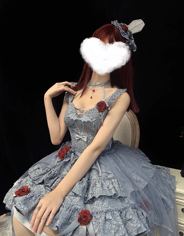 Alice Girl~Blood Rose~Gothic Lolita Choker Lace Necklace Multicolors