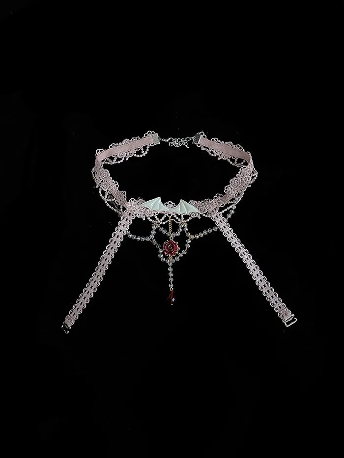 Alice Girl~Blood Rose~Gothic Lolita Choker Lace Necklace Multicolors