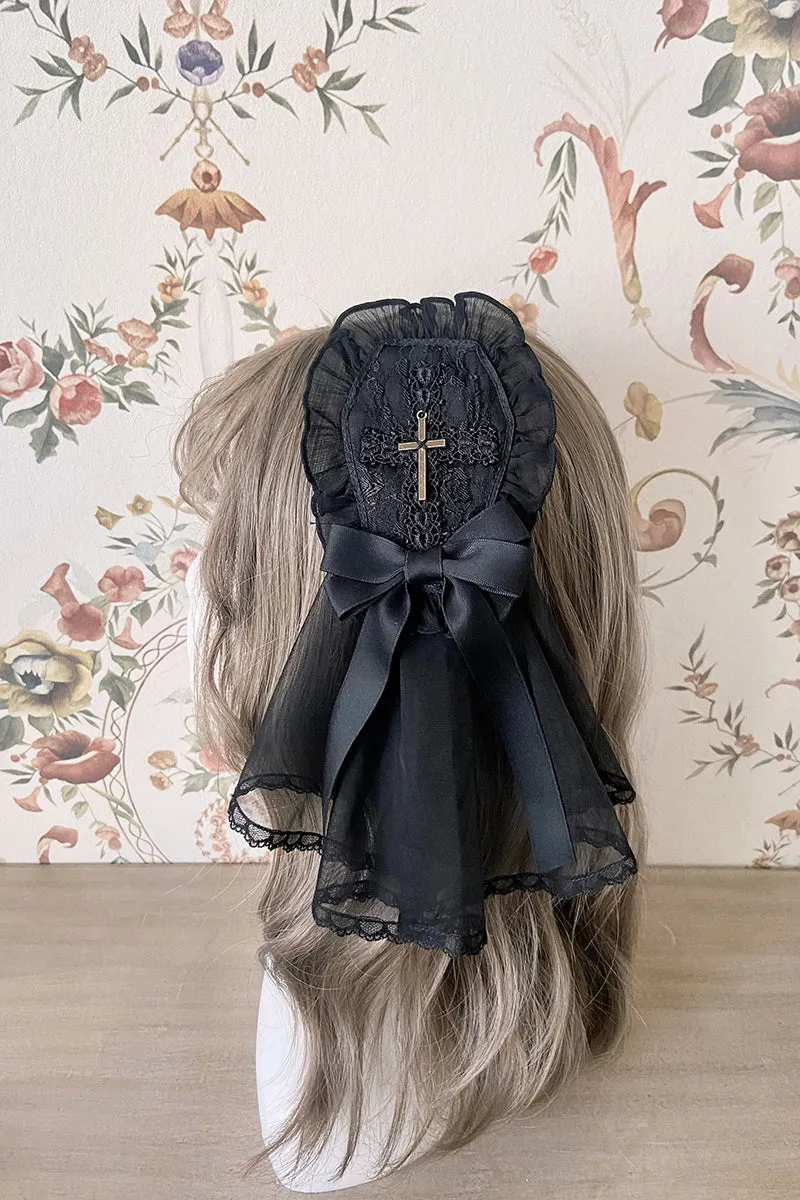 Alice Girl~Cross Maiden~Gothic Lolita Hair Clips Veil Headbow
