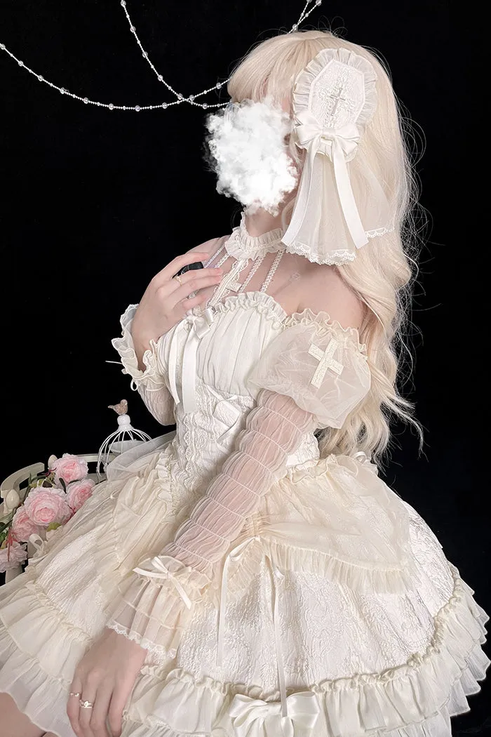 Alice Girl~Cross Maiden~Gothic Lolita Hair Clips Veil Headbow
