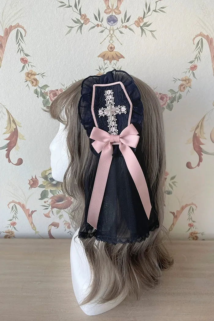 Alice Girl~Cross Maiden~Gothic Lolita Hair Clips Veil Headbow