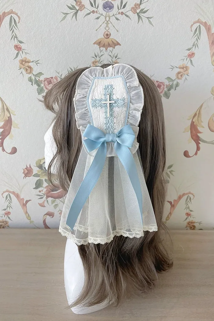 Alice Girl~Cross Maiden~Gothic Lolita Hair Clips Veil Headbow
