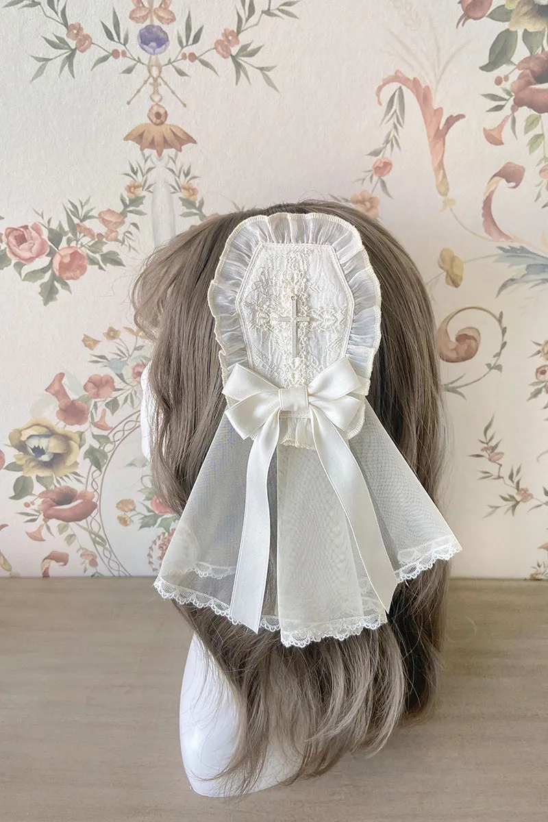 Alice Girl~Cross Maiden~Gothic Lolita Hair Clips Veil Headbow