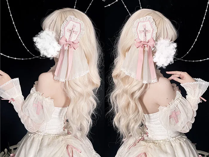 Alice Girl~Cross Maiden~Gothic Lolita Hair Clips Veil Headbow