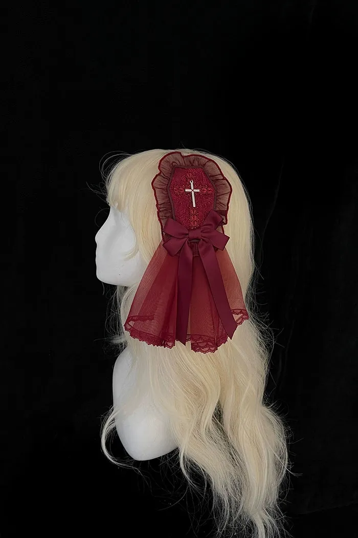 Alice Girl~Cross Maiden~Gothic Lolita Hair Clips Veil Headbow