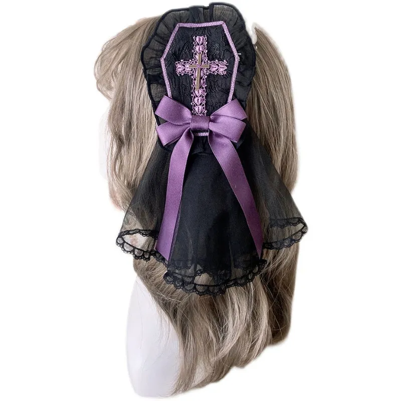 Alice Girl~Cross Maiden~Gothic Lolita Hair Clips Veil Headbow