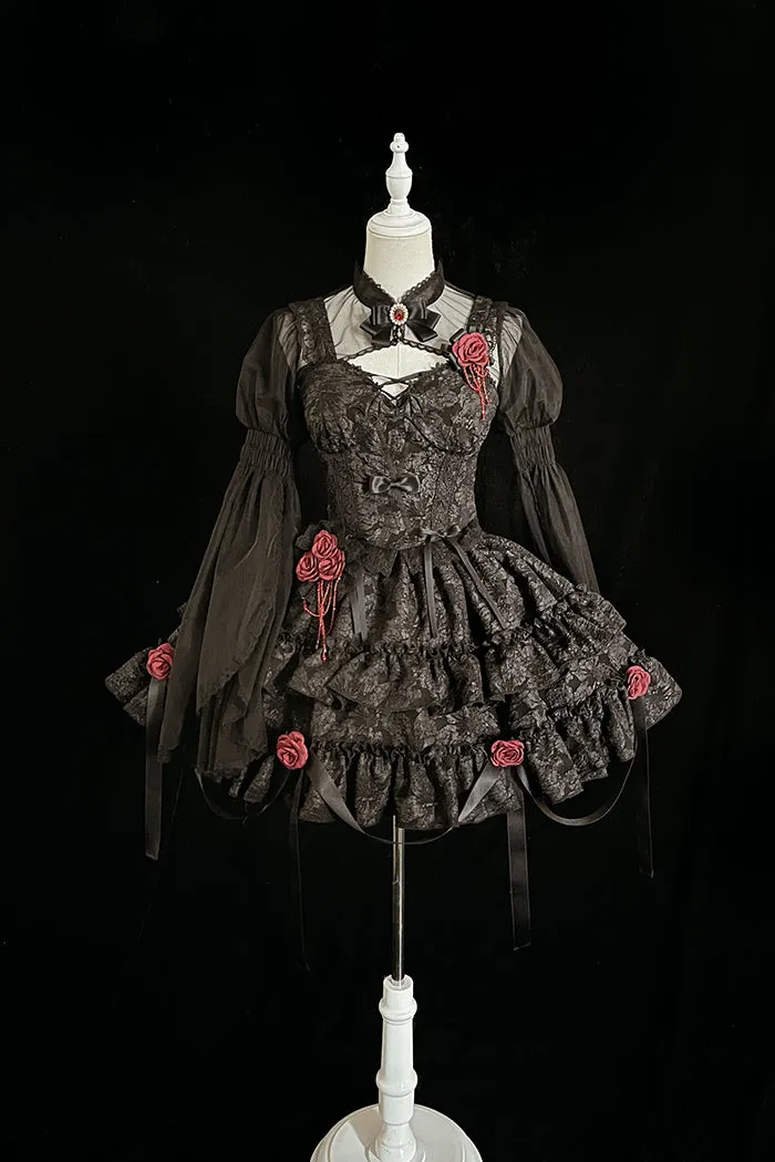 Alice Girl~Gothic Lolita Bolero~Blood Rose Long Sleeve Bolero