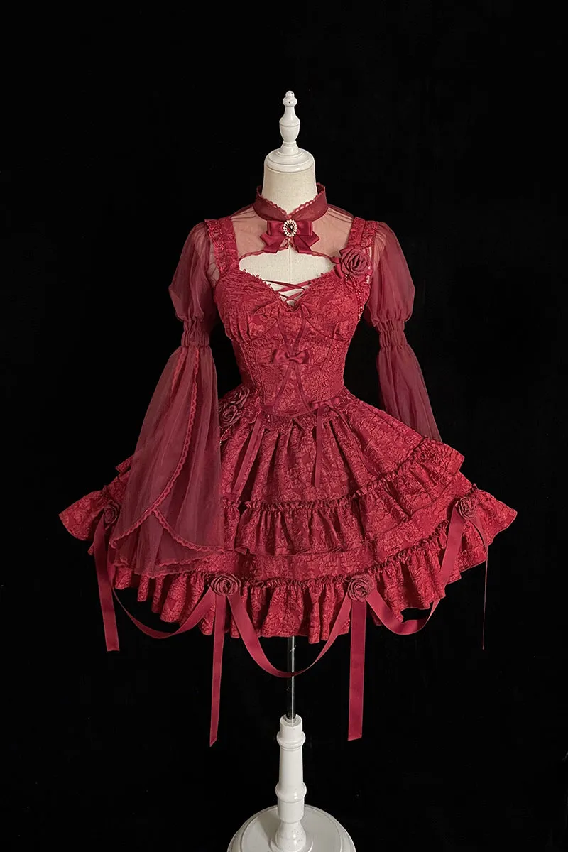 Alice Girl~Gothic Lolita Bolero~Blood Rose Long Sleeve Bolero