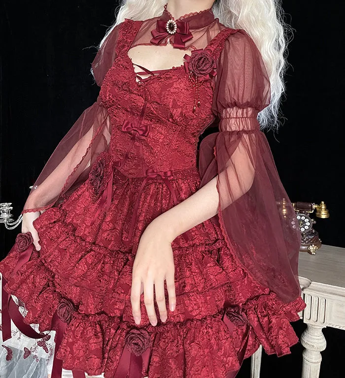Alice Girl~Gothic Lolita Bolero~Blood Rose Long Sleeve Bolero
