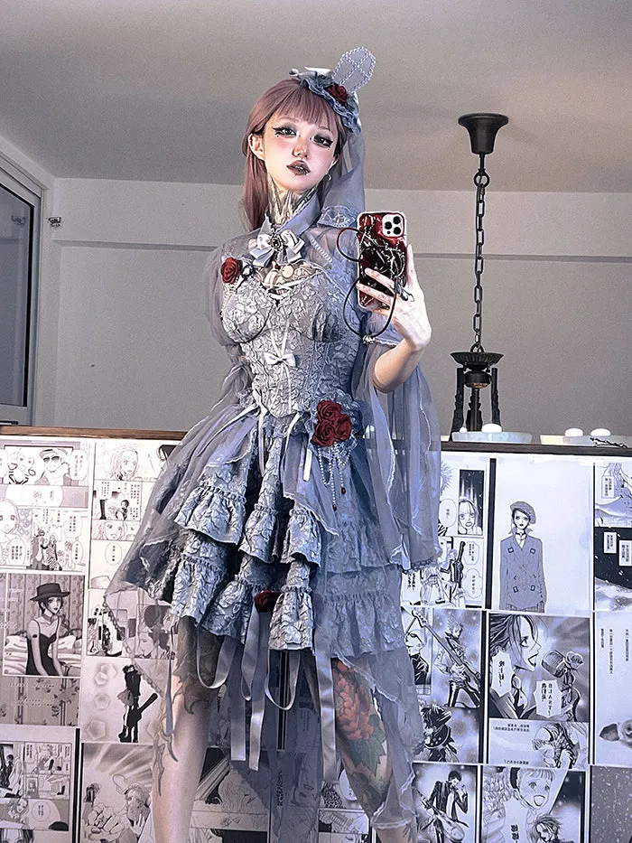 Alice Girl~Gothic Lolita SK Set~Blood Rose Skirt and Corset