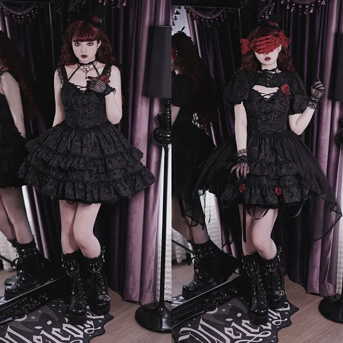 Alice Girl~Gothic Lolita SK Set~Blood Rose Skirt and Corset