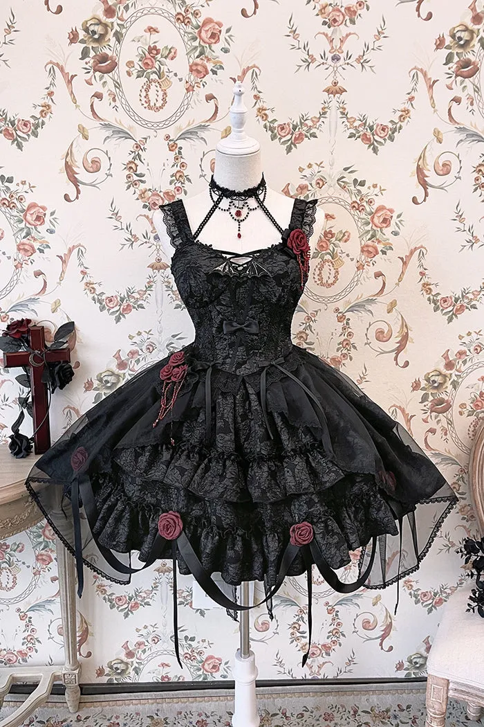 Alice Girl~Gothic Lolita SK Set~Blood Rose Skirt and Corset