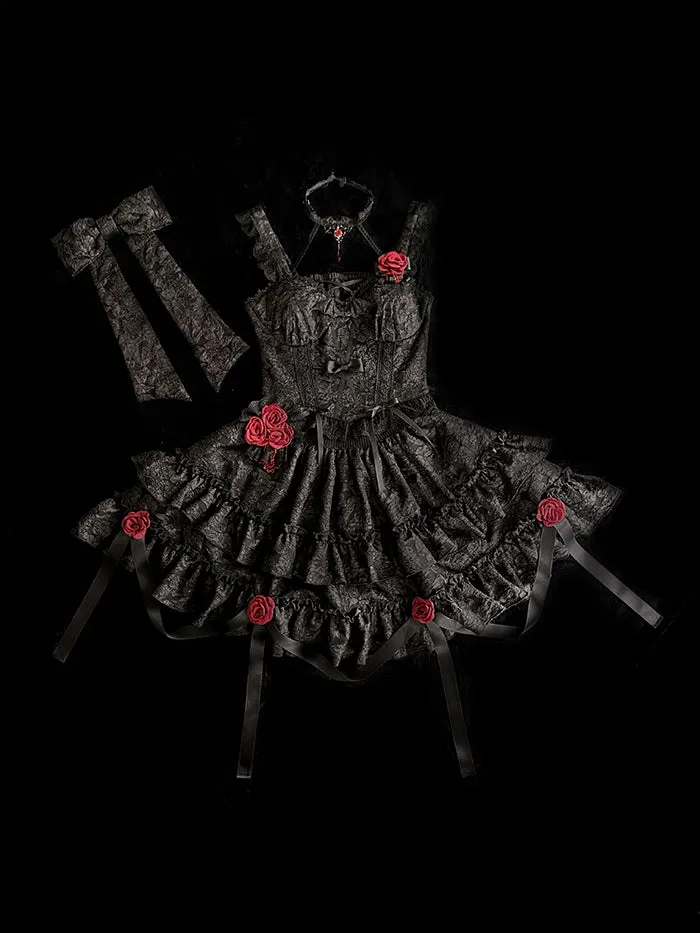Alice Girl~Gothic Lolita SK Set~Blood Rose Skirt and Corset