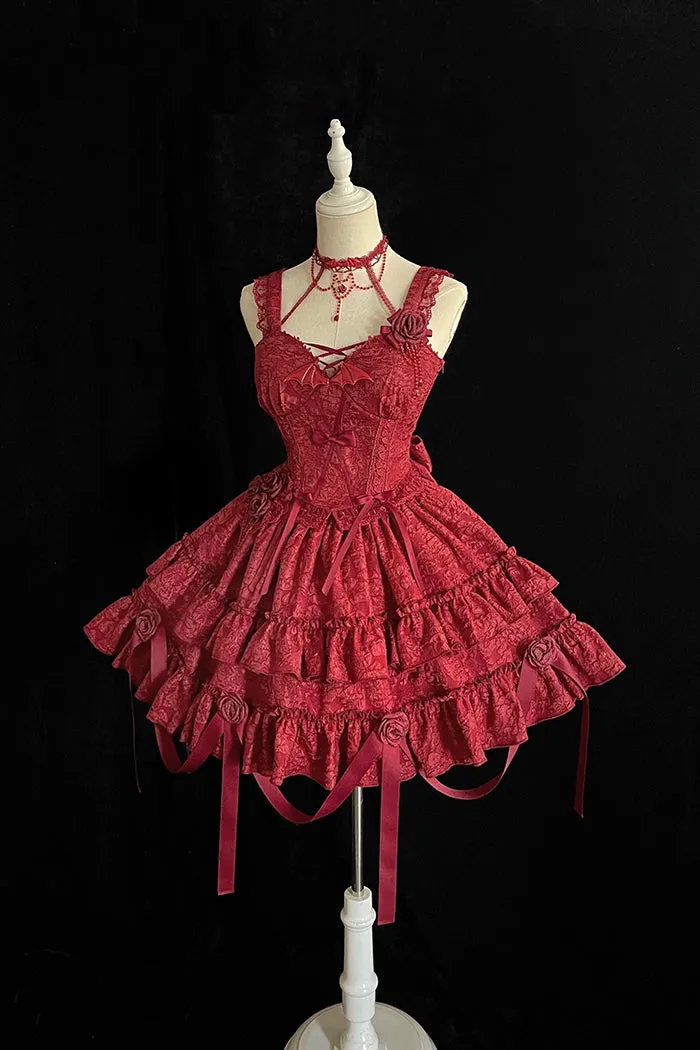 Alice Girl~Gothic Lolita SK Set~Blood Rose Skirt and Corset
