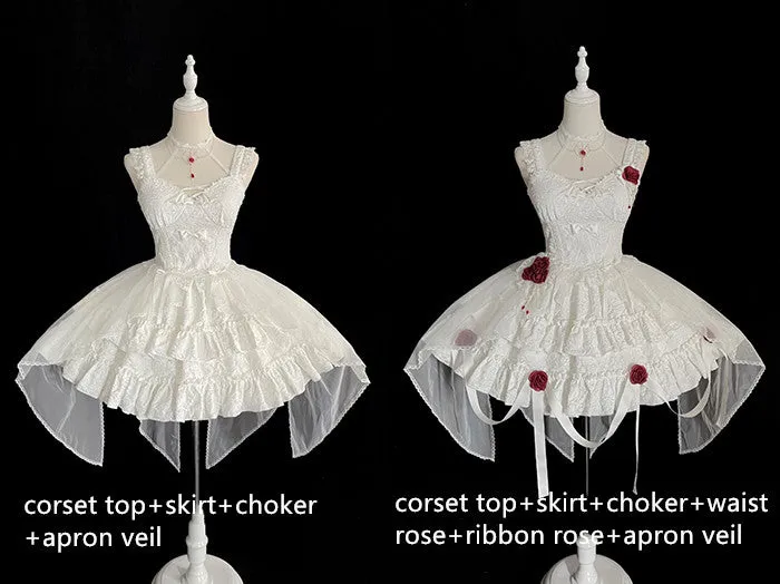 Alice Girl~Gothic Lolita SK Set~Blood Rose Skirt and Corset